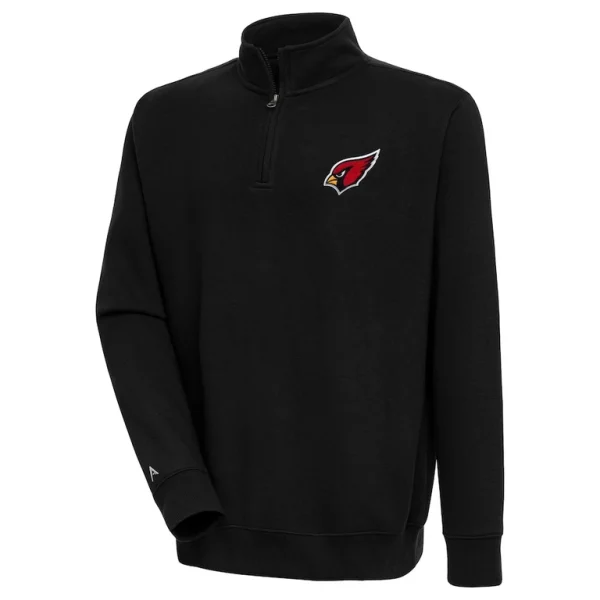 Arizona cardinals antigua victory quarter zip pullover top Black