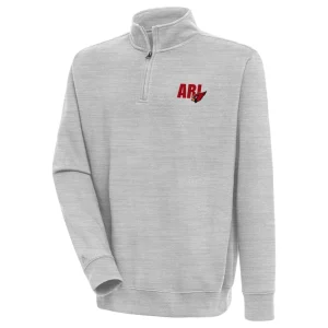 Arizona cardinals antigua victory quarter zip pullover top Heather gray