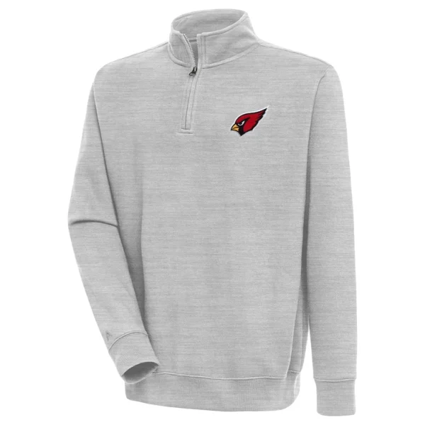 Arizona cardinals antigua victory quarter zip pullover top Heather gray