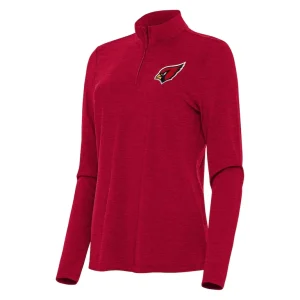 Arizona cardinals antigua womens bright quarter zip sweatshirt Heather red