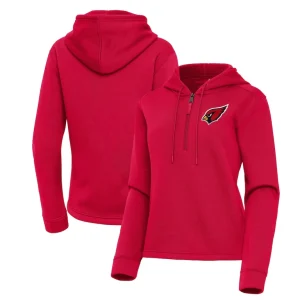 Arizona cardinals antigua womens contemporary quarter zip hoodie Red
