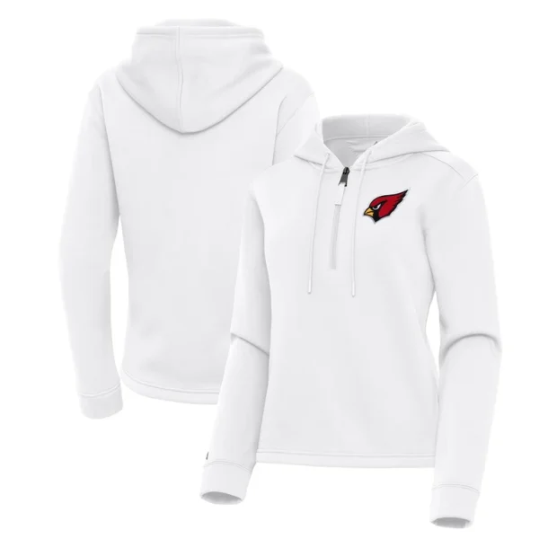 Arizona cardinals antigua womens contemporary quarter zip hoodie White