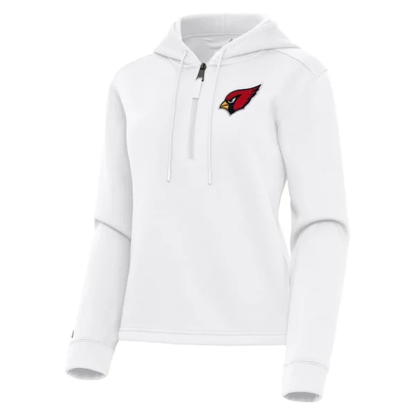 Arizona cardinals antigua womens contemporary quarter zip hoodie White M