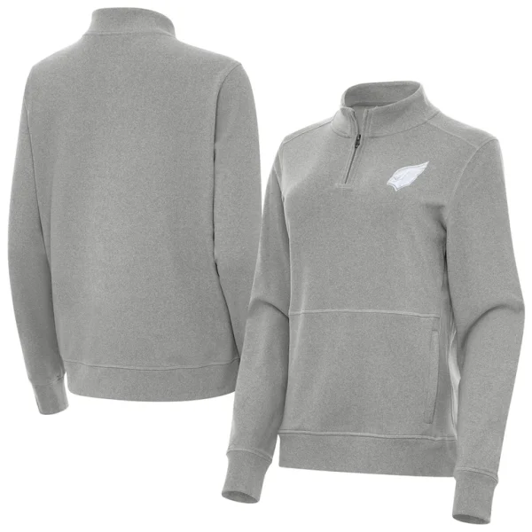 Arizona cardinals antigua womens crush quarter zip jacket Heather gray