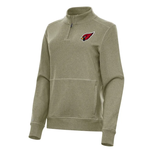 Arizona cardinals antigua womens crush quarter zip jacket Heather olive