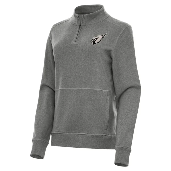 Arizona cardinals antigua womens crush quarter zip top Heather black