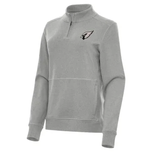 Arizona cardinals antigua womens crush quarter zip top Heather gray