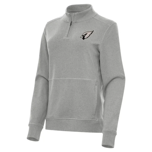 Arizona cardinals antigua womens crush quarter zip top Heather gray