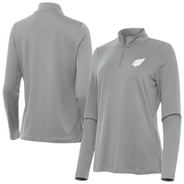 Arizona cardinals antigua womens reprocess quarter zip top Gray