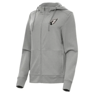 Arizona cardinals antigua womens seeker full zip hoodie jacket Heather gray