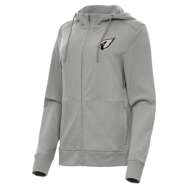 Arizona cardinals antigua womens seeker full zip hoodie jacket Heather gray