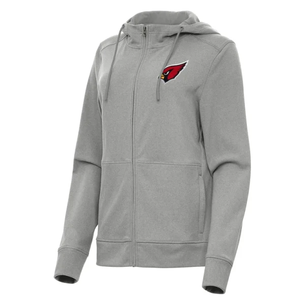 Arizona cardinals antigua womens seeker full zip hoodie jacket Heather gray