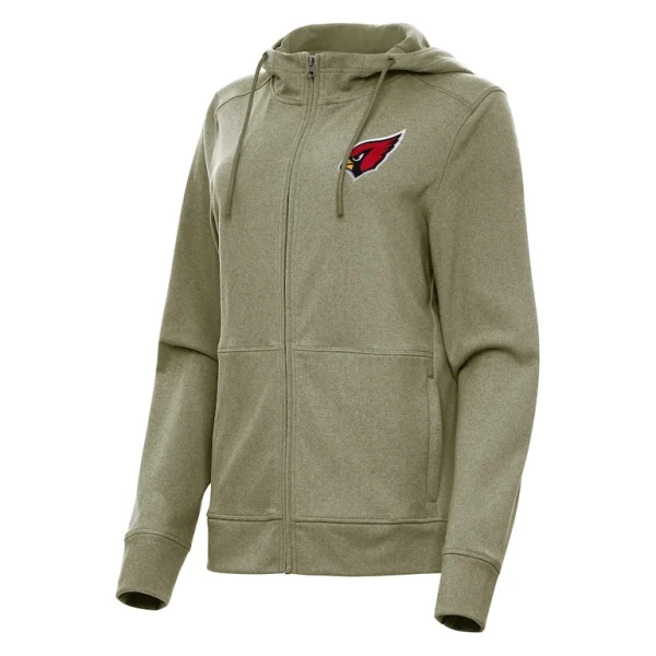 Arizona cardinals antigua womens seeker full zip hoodie jacket Heather olive