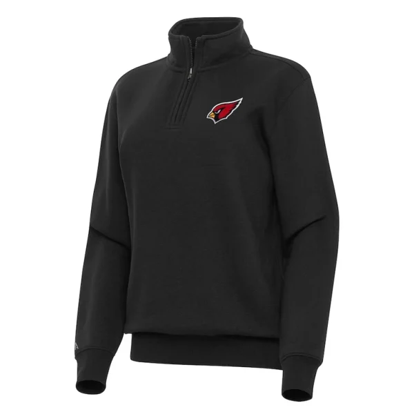 Arizona cardinals antigua womens victory quarter zip top Black