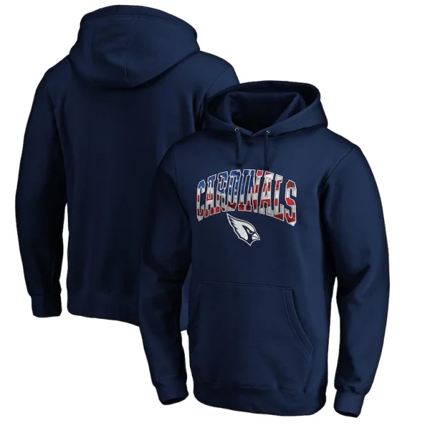 Arizona cardinals banner wave fitted pullover hoodie Navy