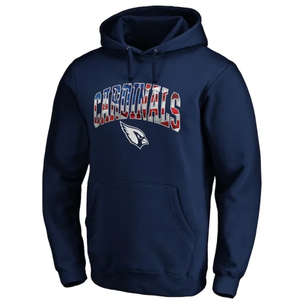 Arizona cardinals banner wave fitted pullover hoodie Navy M