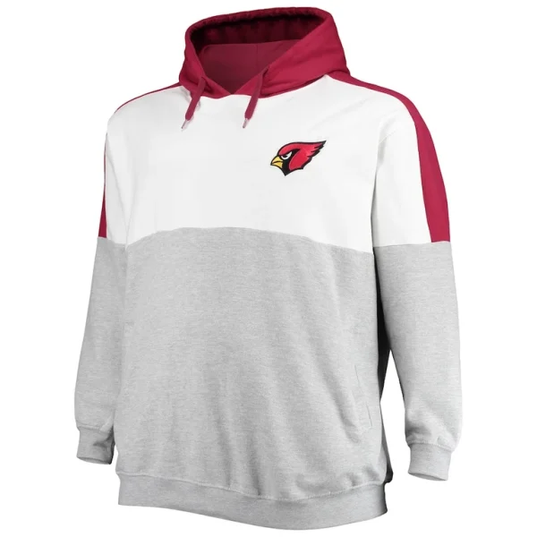 Arizona cardinals big tall team logo pullover hoodie Cardinalheathered gray 3XB