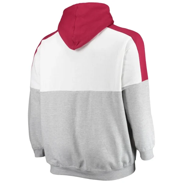 Arizona cardinals big tall team logo pullover hoodie Cardinalheathered gray 4XB