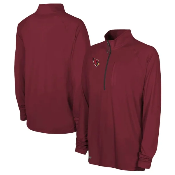 Arizona cardinals combine authentic raglan quarter zip top cardinal Cardinal