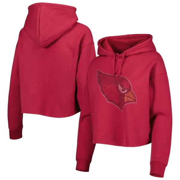 Arizona cardinals cuce womens crystal logo cropped pullover hoodie cardinal Cardinal