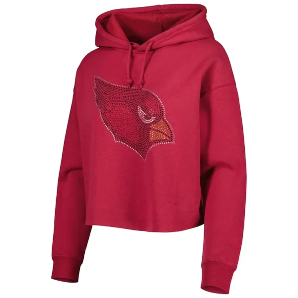 Arizona cardinals cuce womens crystal logo cropped pullover hoodie cardinal Cardinal M