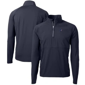Arizona cardinals cutter buck adapt eco knit hybrid recycled quarter zip pullover top Navy