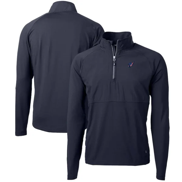 Arizona cardinals cutter buck adapt eco knit hybrid recycled quarter zip pullover top Navy