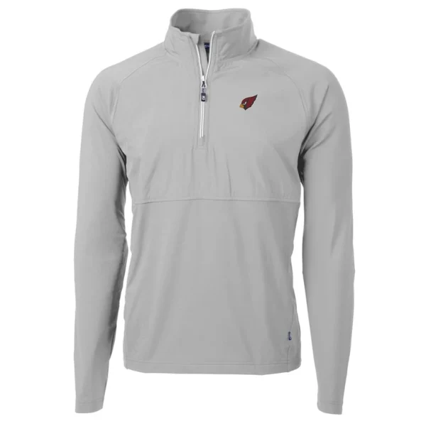 Arizona cardinals cutter buck adapt eco knit hybrid recycled quarter zip raglan jacket Gray