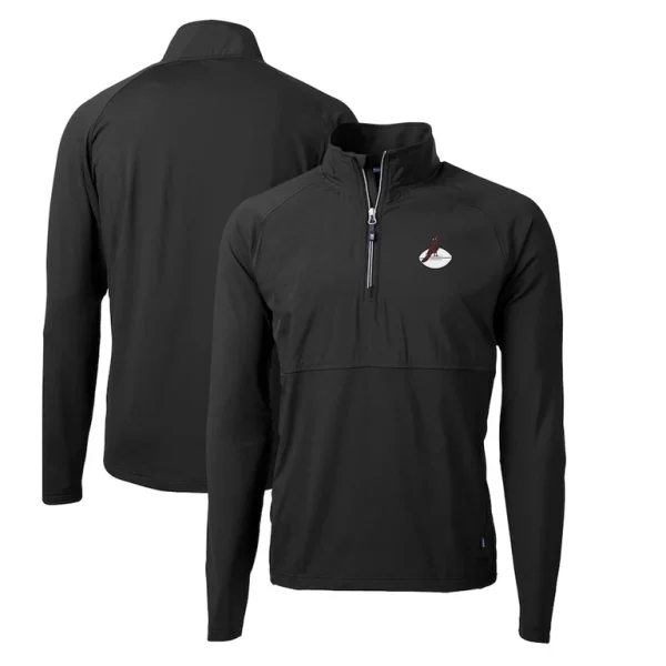 Arizona cardinals cutter buck adapt eco knit hybrid recycled quarter zip throwback pullover top Black