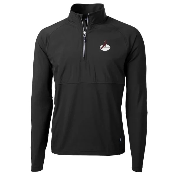 Arizona cardinals cutter buck adapt eco knit hybrid recycled quarter zip throwback pullover top Black M