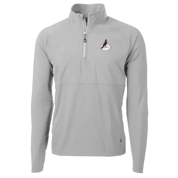 Arizona cardinals cutter buck adapt eco knit hybrid recycled quarter zip throwback pullover top Gray M