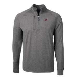 Arizona cardinals cutter buck adapt eco knit quarter zip pullover top Heather black M