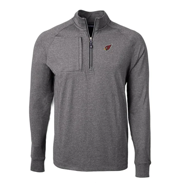 Arizona cardinals cutter buck adapt eco knit quarter zip pullover top Heather black M