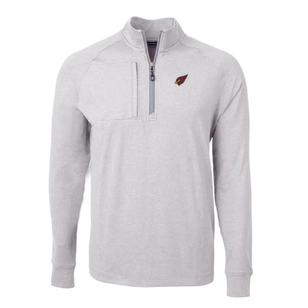 Arizona cardinals cutter buck adapt eco knit quarter zip pullover top Heather gray M