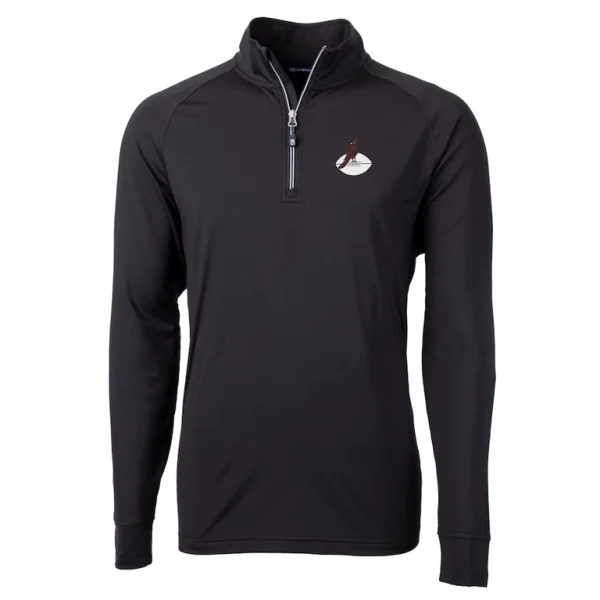 Arizona cardinals cutter buck adapt eco knit stretch recycled big tall quarter zip throwback pullover top Black 2XB