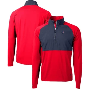 Arizona cardinals cutter buck americana adapt eco knit hybrid recycled quarter zip pullover top cardinal Cardinal