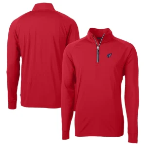 Arizona cardinals cutter buck americana big tall adapt eco knit stretch recycled quarter zip pullover top cardinal Cardinal