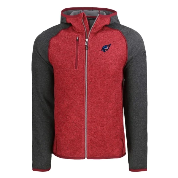 Arizona cardinals cutter buck americana mainsail full zip hooded jacket Heather cardinalheather charcoal M