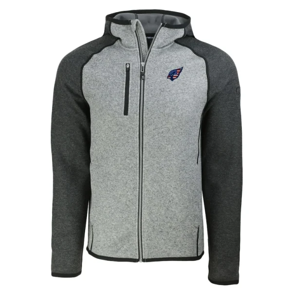 Arizona cardinals cutter buck americana mainsail full zip hooded jacket Heather grayheather charcoal M
