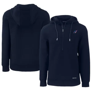 Arizona cardinals cutter buck americana roam eco half zip recycled pullover hoodie Navy