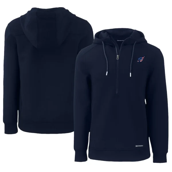 Arizona cardinals cutter buck americana roam eco half zip recycled pullover hoodie Navy