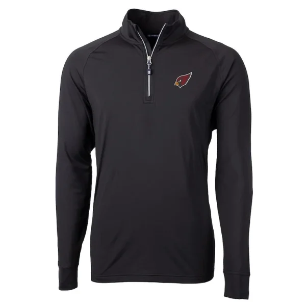 Arizona cardinals cutter buck big tall adapt eco knit quarter zip pullover jacket Black