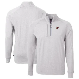 Arizona cardinals cutter buck big tall adapt eco knit quarter zip pullover top Heather gray