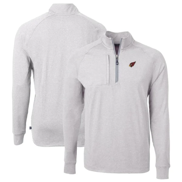 Arizona cardinals cutter buck big tall adapt eco knit quarter zip pullover top Heather gray