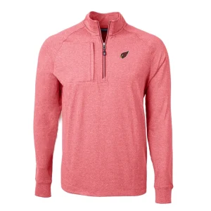 Arizona cardinals cutter buck big tall adapt eco knit quarter zip pullover top Heather red 2XB