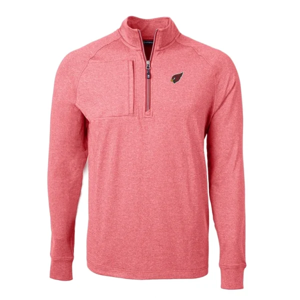 Arizona cardinals cutter buck big tall adapt eco knit quarter zip pullover top Heather red 2XB