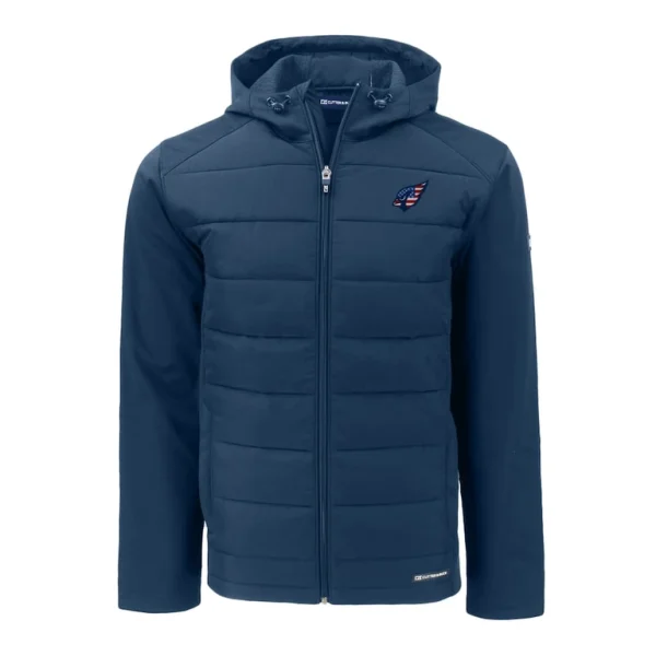 Arizona cardinals cutter buck big tall americana evoke hybrid eco softshell recycled full zip hooded jacket Navy 2XB