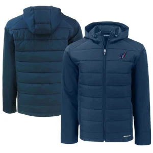 Arizona cardinals cutter buck big tall americana evoke hybrid eco softshell recycled full zip hooded jacket Navy