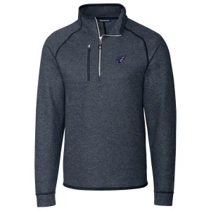 Arizona cardinals cutter buck big tall mainsail sweater knit half zip pullover jacket Heathered navy 2XB