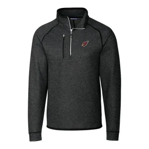 Arizona cardinals cutter buck big tall mainsail sweater knit raglan half zip jacket Heather charcoal 2XB